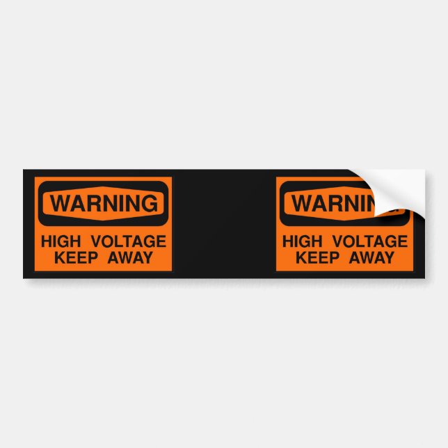 warning high voltage bumper sticker (Front)