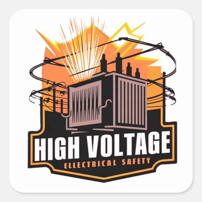WARNING 'High Voltage' | Electrical Safety Sticker (Front)
