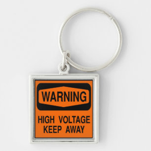 warning high voltage keychain