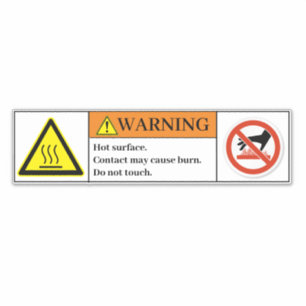 Warning Hot Surface Label