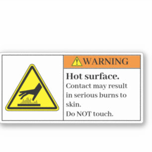 Warning Hot Surface Label