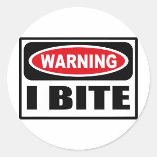Warning I BITE Sticker