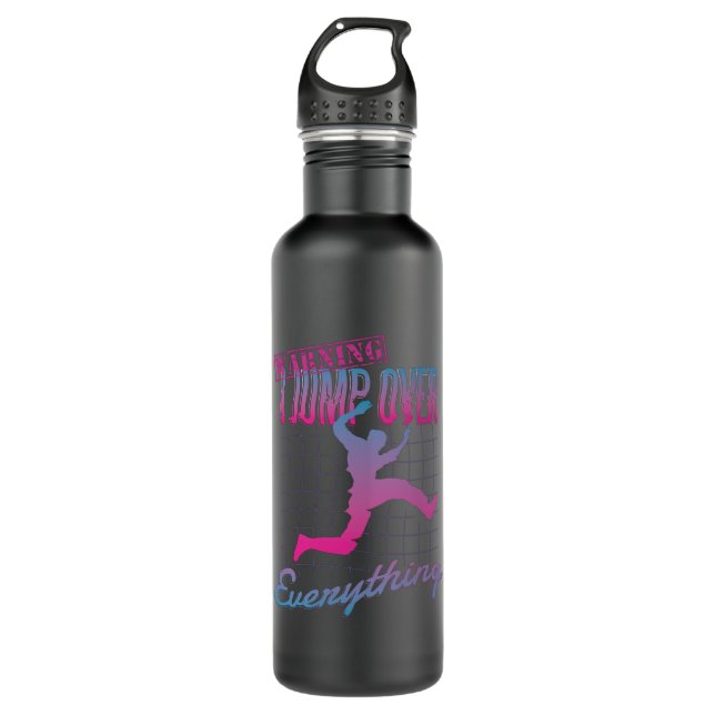 Warning I Jump Over Everything Parkour 710 Ml Water Bottle (Front)