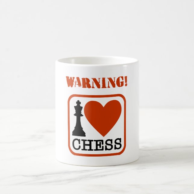 Warning! I love chess Coffee Mug (Center)