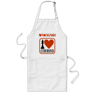 Warning! I love chess Long Apron