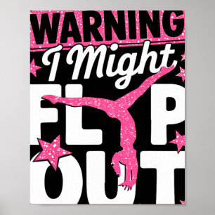 Warning I Might Flip Out Cheer Girl Cheerleading C Poster
