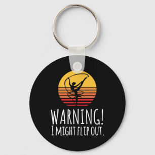Warning I Might Flip Out Gymnast Gymnastic Gifts _ Keychain