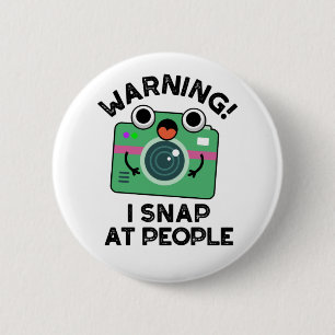 Warning I Shap At People Cute Camera Pun 2 Inch Round Button