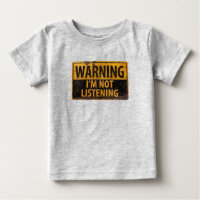 WARNING, I'M NOT LISTENING Danger Metal Sign
