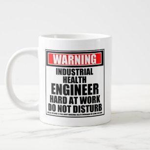 Warning Industrial Health Engineer Hard At Work Large Coffee Mug