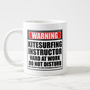 Warning Kitesurfing Instructor Hard At Work Large Coffee Mug