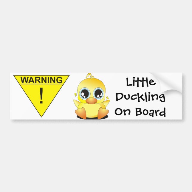 WARNING: Little Duckling On Board Bumper Sticker (Front)
