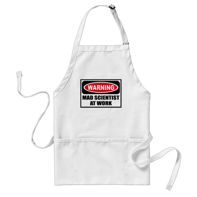 Warning MAD SCIENTIST AT WORK Apron (Front)