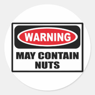 Warning MAY CONTAIN NUTS Sticker