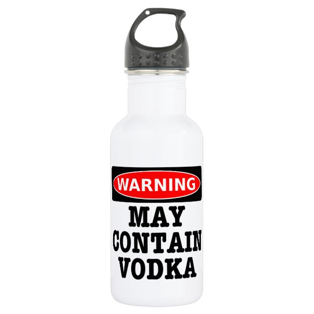 Warning May Contain Vodka 532 Ml Water Bottle (Front)