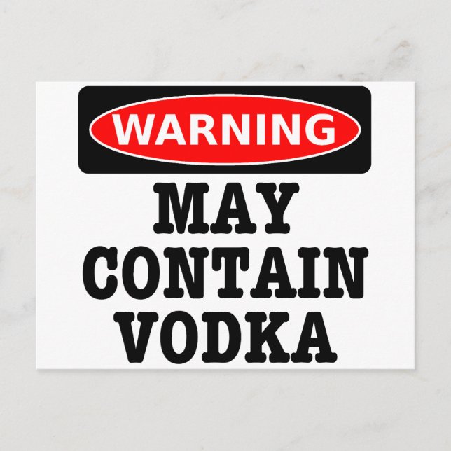 Warning May Contain Vodka Postcard (Front)