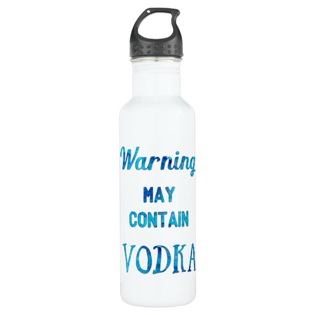 Warning May Contain Vodka Watercolor 710 Ml Water Bottle (Front)