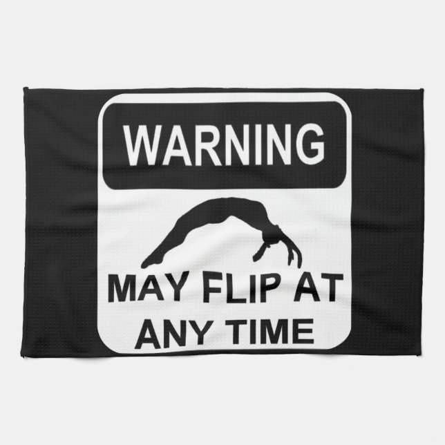 Warning may flip kitchen towel (Horizontal)