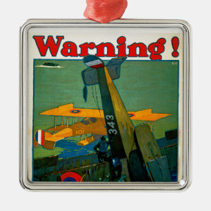 Warning! Metal Ornament