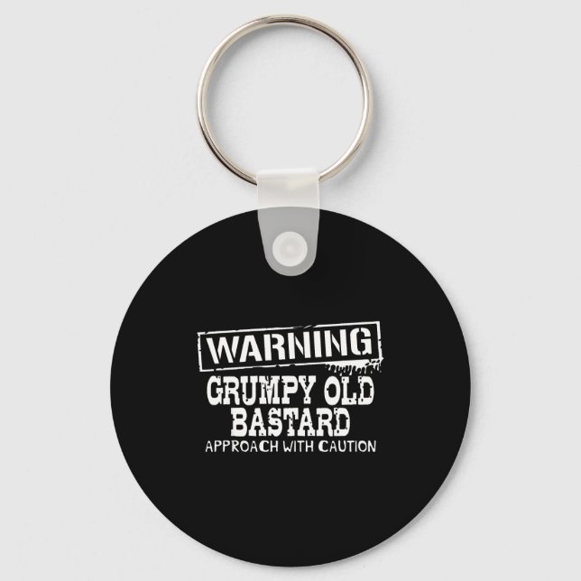 Warning Mpy Old Approach With Caution Funny  Keychain (Front)