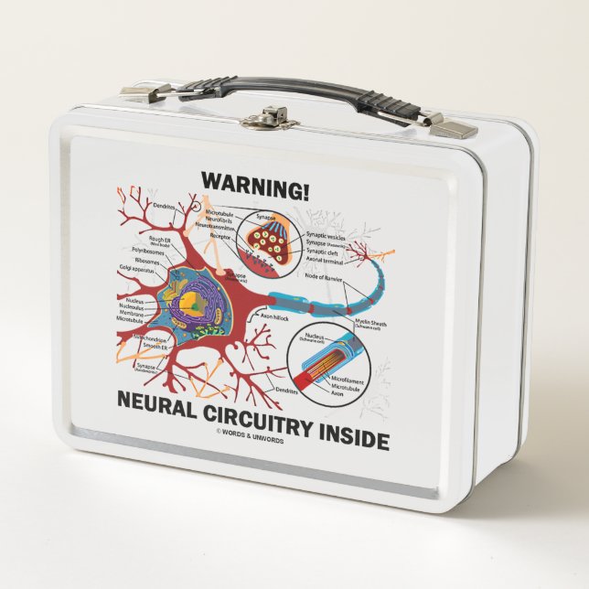 Warning! Neural Circuitry Inside Neuron Synapse Metal Lunch Box (Front)