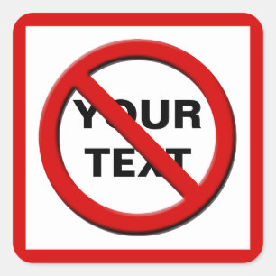 Warning No Symbol Small Sq Custom Sticker