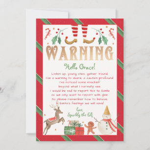 Warning Notice from Elf Behaviour Warning Elf Invitation