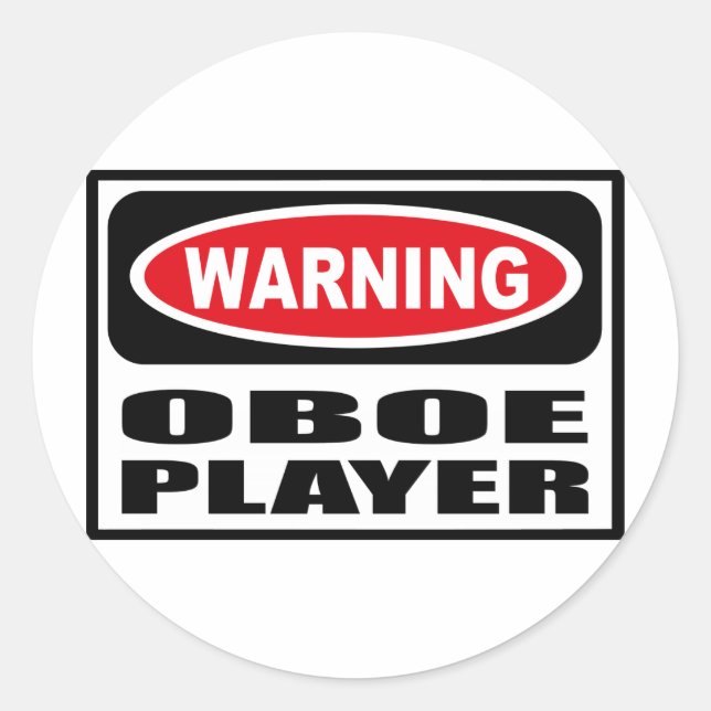 Warning OBOE PLAYER Sticker (Front)