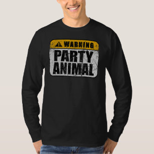 Warning Offensive Party Animal  Joke Distressed T-Shirt