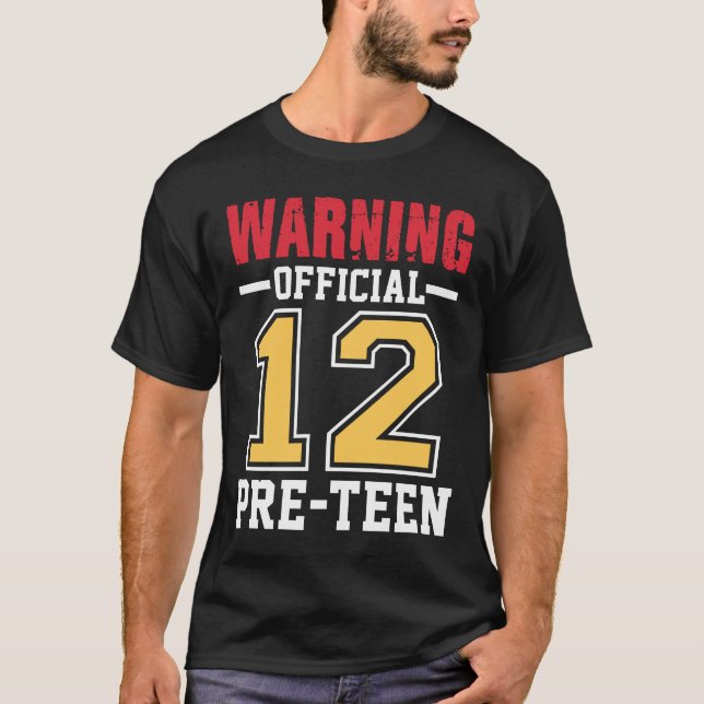 Warning Official 12 Pre-teen T-Shirt (Front)