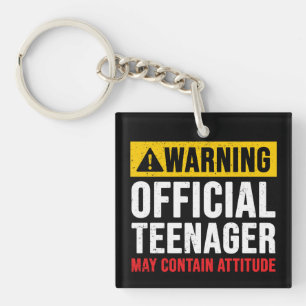 Warning Official Teenager 13th Birthday Gift Keychain