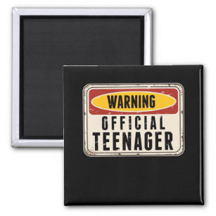 Warning Official Teenager Boys Girls 13th Birthday Magnet