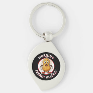 Warning Peanut Allergy Alert   Keychain