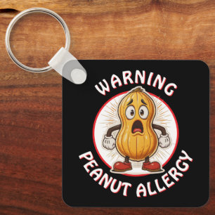Warning Peanut Allergy Alert   Keychain