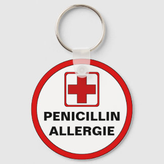 Warning - penicillin allergy keychain