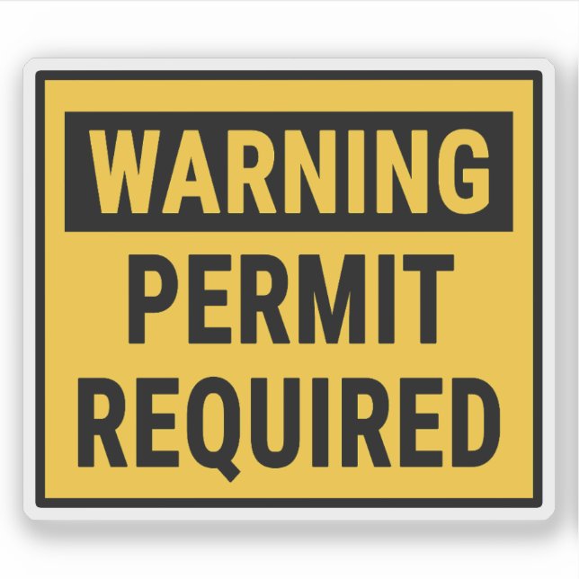 Warning Permit Required  (Front)