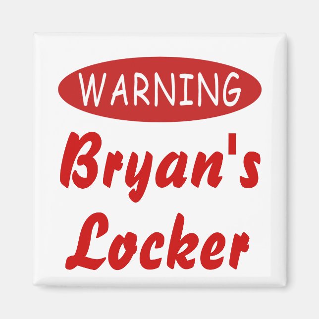 Warning Personalized Locker Magnet (Front)