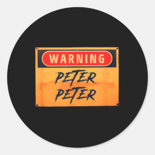 Warning Peter Peter Pumpkin Eater Funny Halloween Classic Round Sticker