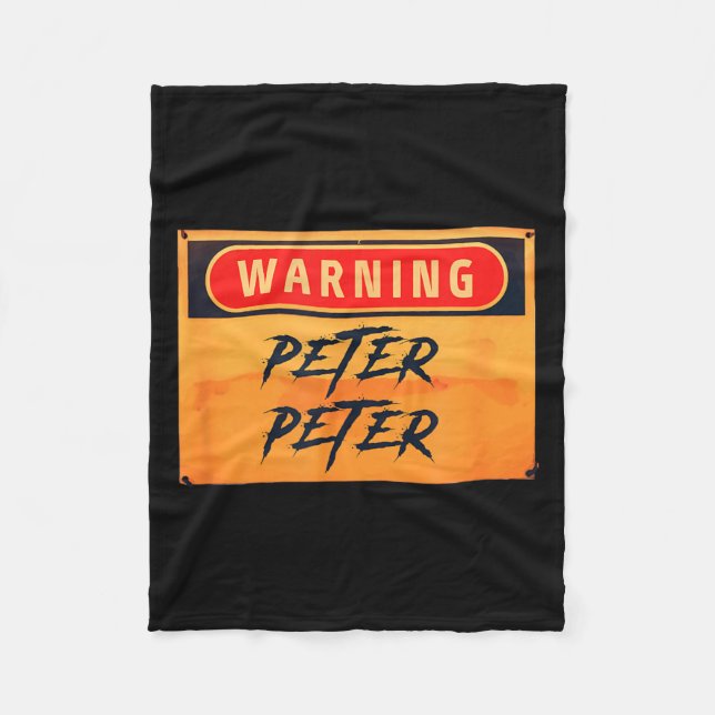 Warning Peter Peter Pumpkin Eater Funny Halloween Fleece Blanket (Front)