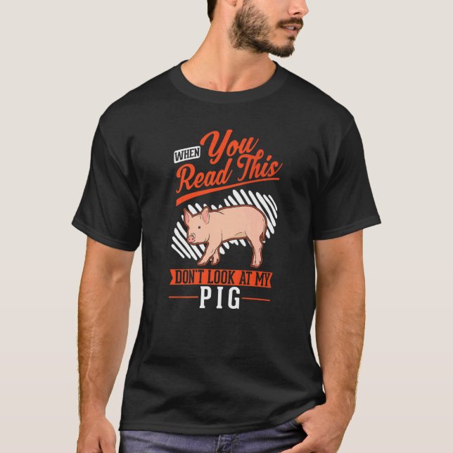 Warning Piggy Farmer Pig   T-Shirt (Front)