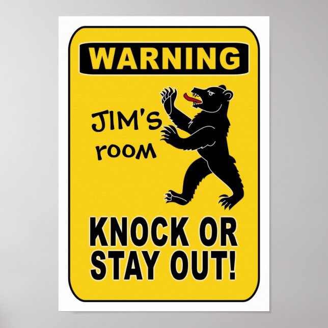 Warning poster - customize! (Front)