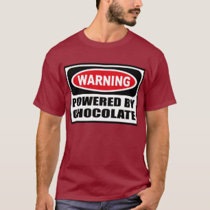 Warning POWERED BY CHOCOLATE Men's Dark T-Shirt