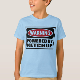 Warning POWERED BY KETCHUP Kid's T-Shirt