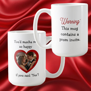 Warning Prom Invite    Promposal Photo Coffee Pun Mug