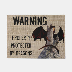 Warning Property Protected by Dragons Doormat