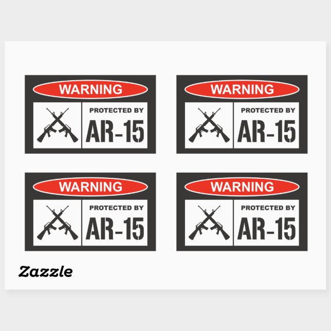 Warning Protected By AR-15 Home Business  Sticker (Sheet)
