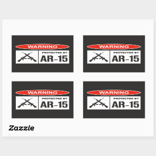 Warning Protected By AR-15 Home Business  Sticker