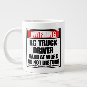 Warning RC Truck Driver Hard At Work Large Coffee Mug