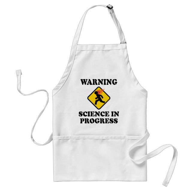 Warning Science In Progress Sign - Funny Scientist Standard Apron (Front)