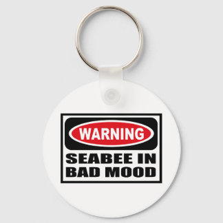 Warning SEABEE IN BAD MOOD Key Chain